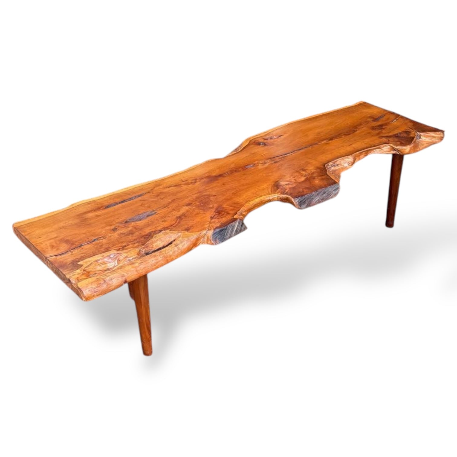 Reynolds of Ludlow Live Edge Yew Wood Coffee Table – Mid-Century — view 2