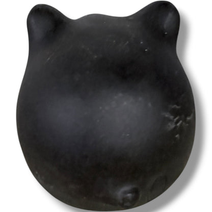 Vintage Chinese Pig Figurine – Black Clay Pottery Lucky Rattle Sculpture