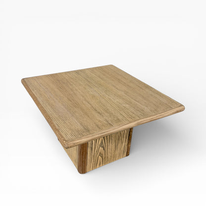 Vintage Trioh Pine & Oak Coffee Table – Solid Wood Mid-Century Square Table