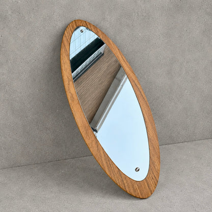 Mid-Century Space Age Oval Formica Wall Mirror – 1960s / 1970s