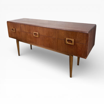 Mid Century Teak Sideboard – Danish Scandinavian Storage Unit with Drawers