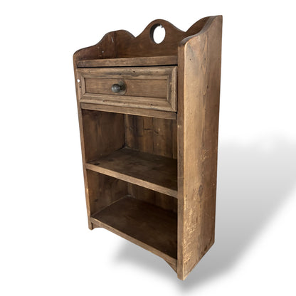 Vintage Oak & Pine Bathroom Cabinet with Drawer — view 3
