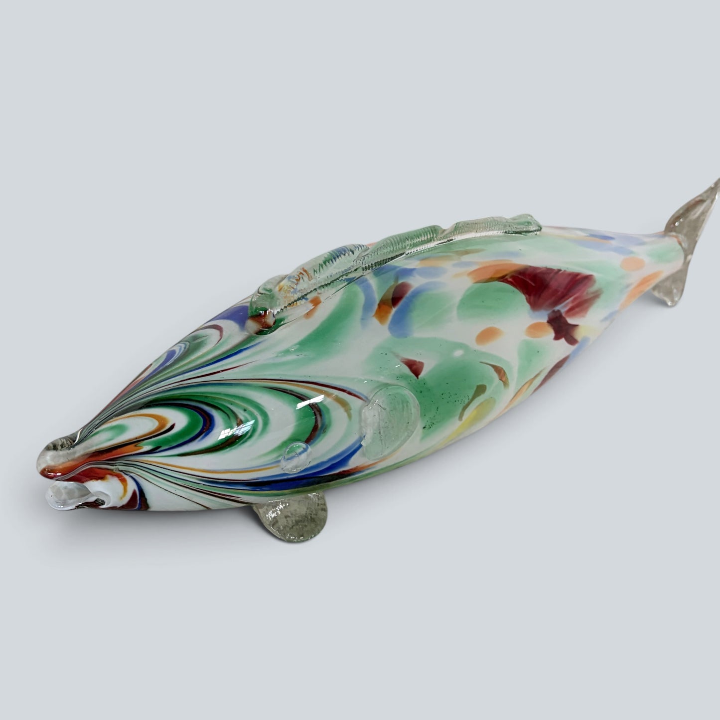 Large Mid Century Murano Hand-Blown Art Glass Fish Sculpture