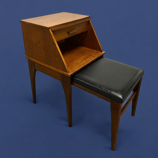 Mid Century Teak Chippy Heath Telephone Table
