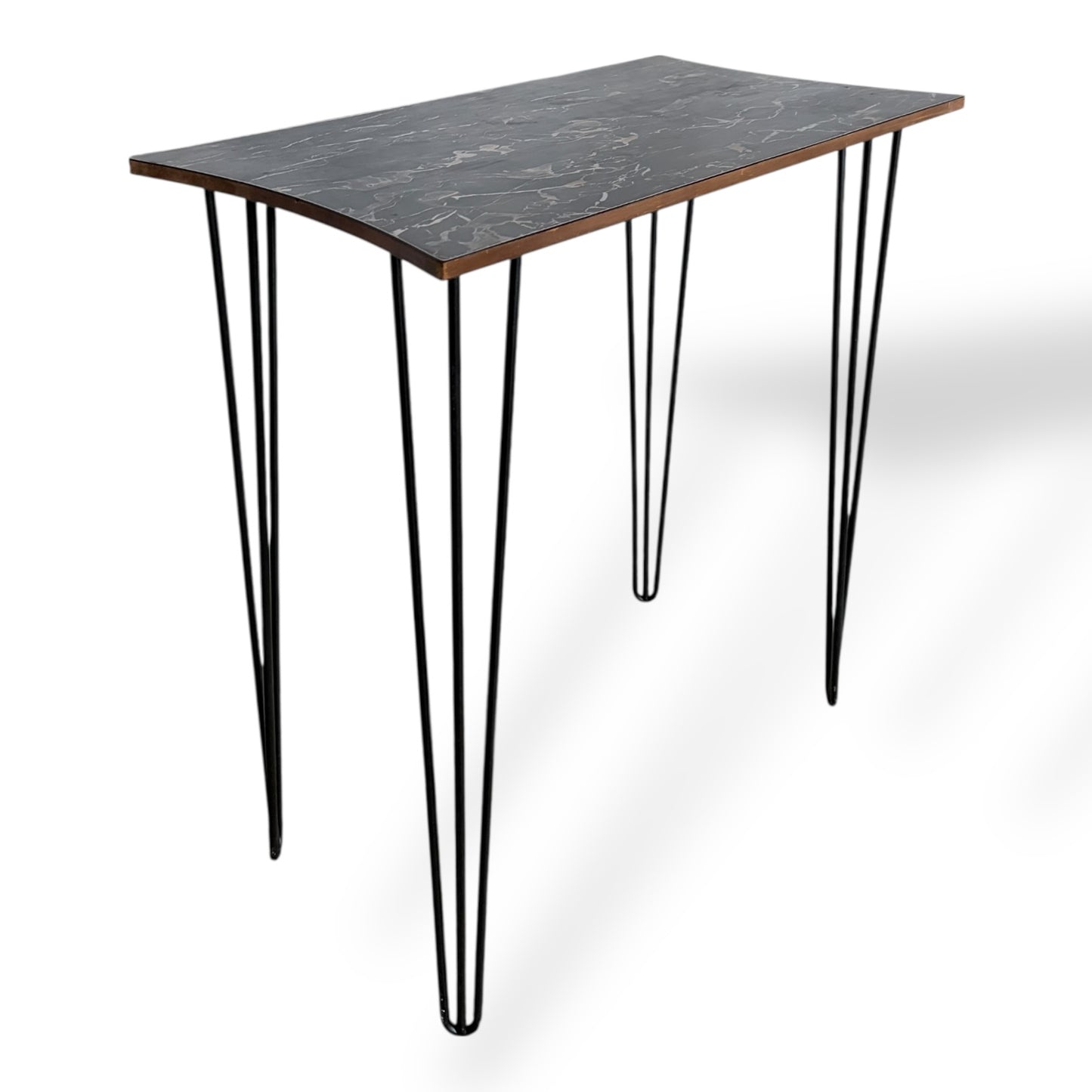 Vintage Formica Marbled Console Table – Hairpin Legs