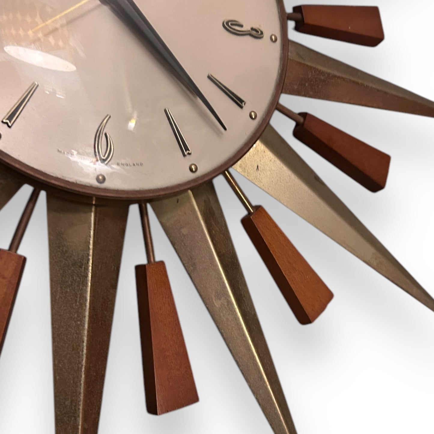 Mid century Metamec sunburst wall clock