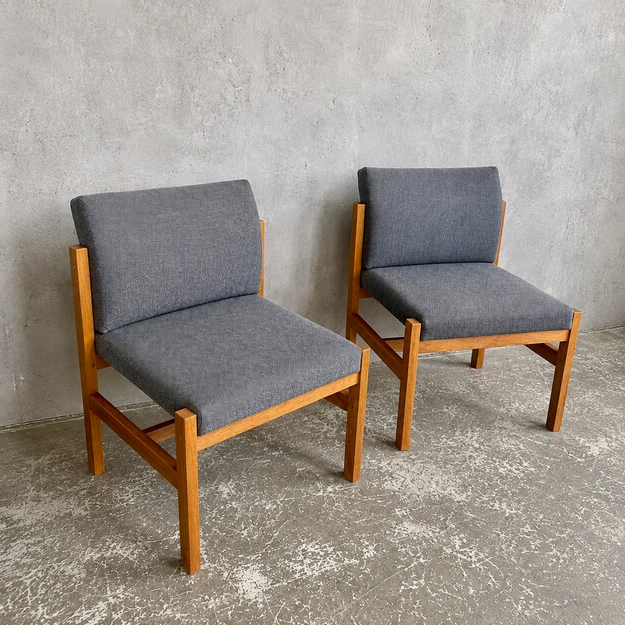 Pair of 1970s Brutalist Pine & Oak Lounge Chairs | Mid Century
