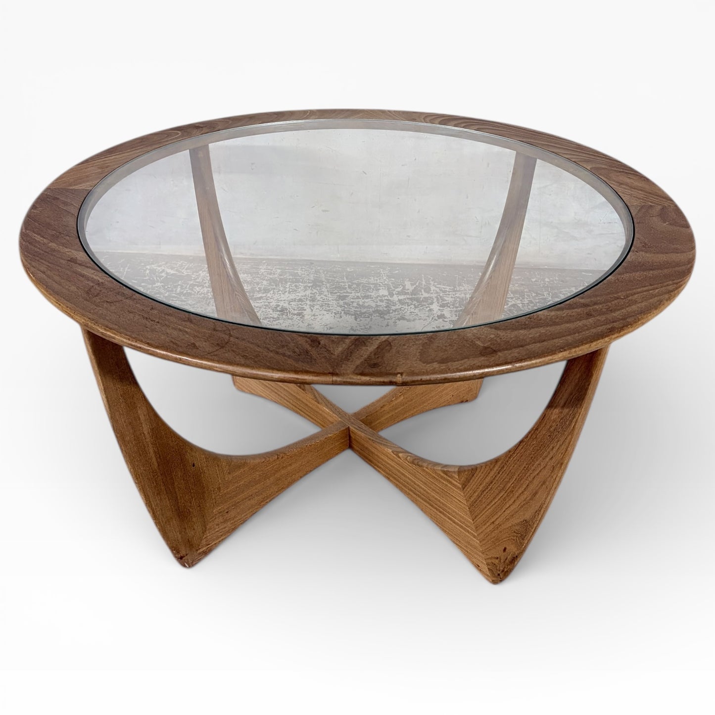 Mid Century G Plan Astro Circular Teak and Glass Coffee Table
