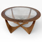 Mid Century G Plan Astro Circular Teak and Glass Coffee Table