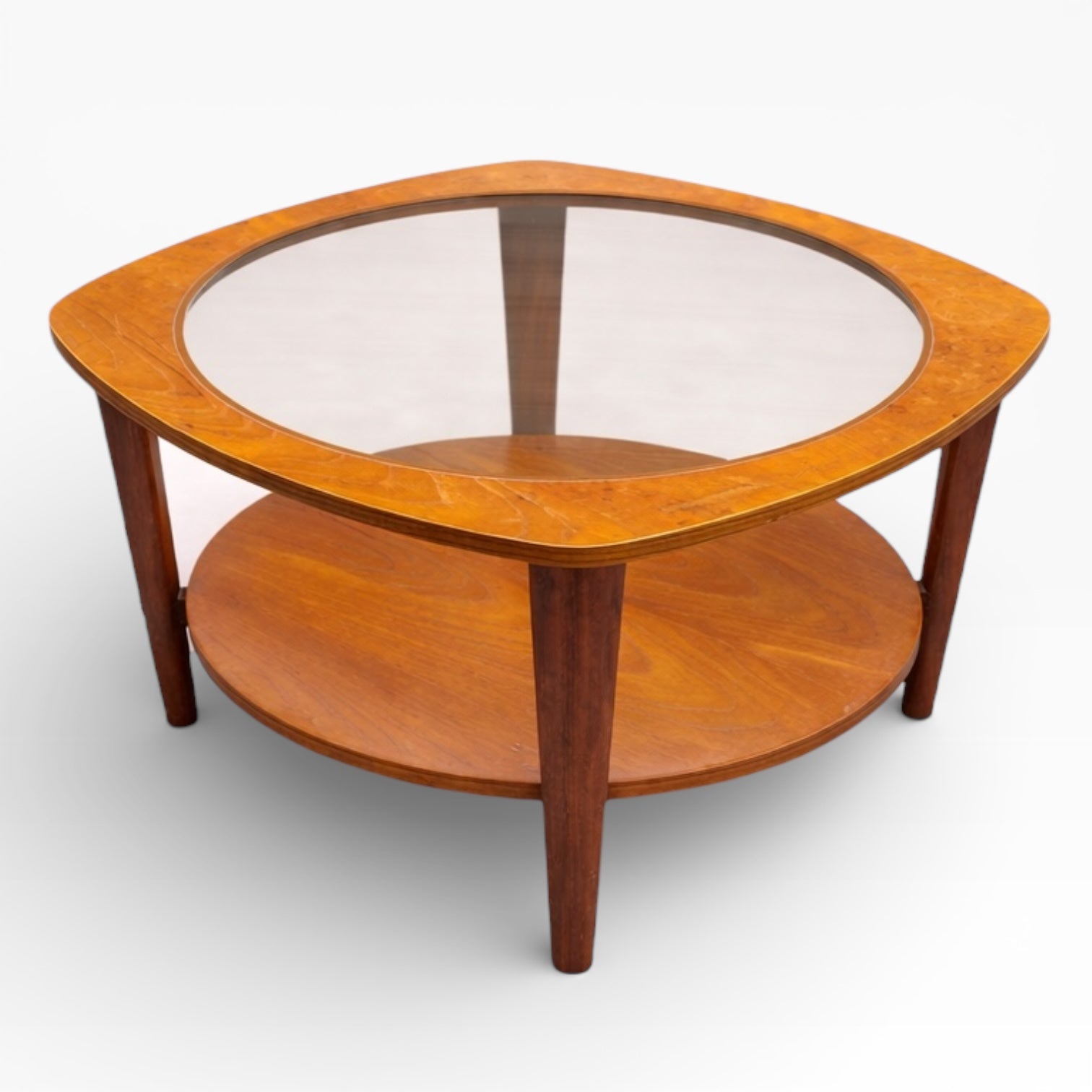 Remploy Mid-Century Teak & Glass Coffee Table – Circular — view 2