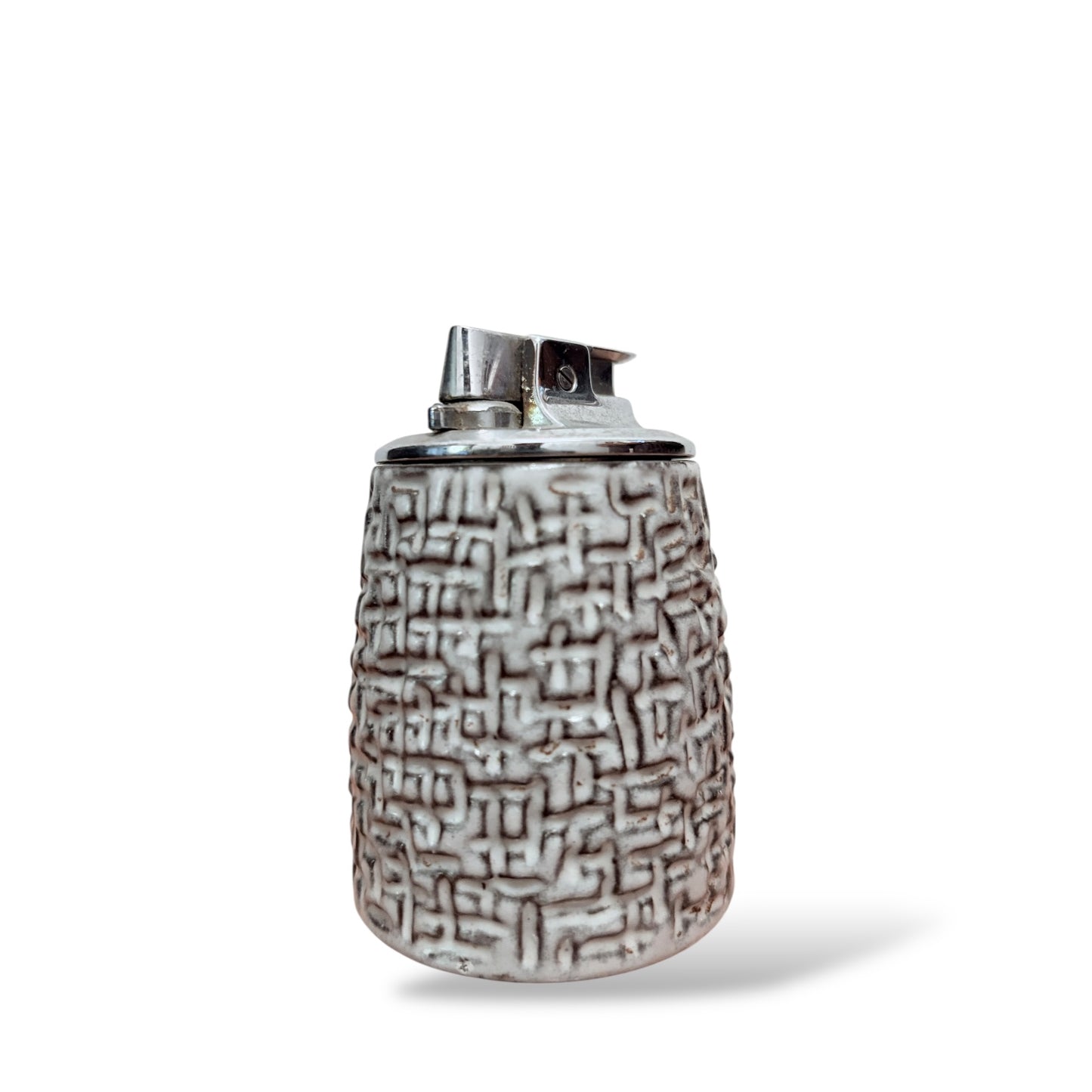 Vintage Swedish Ceramic Table Lighter – Textured Studio Pottery, Mid-Century