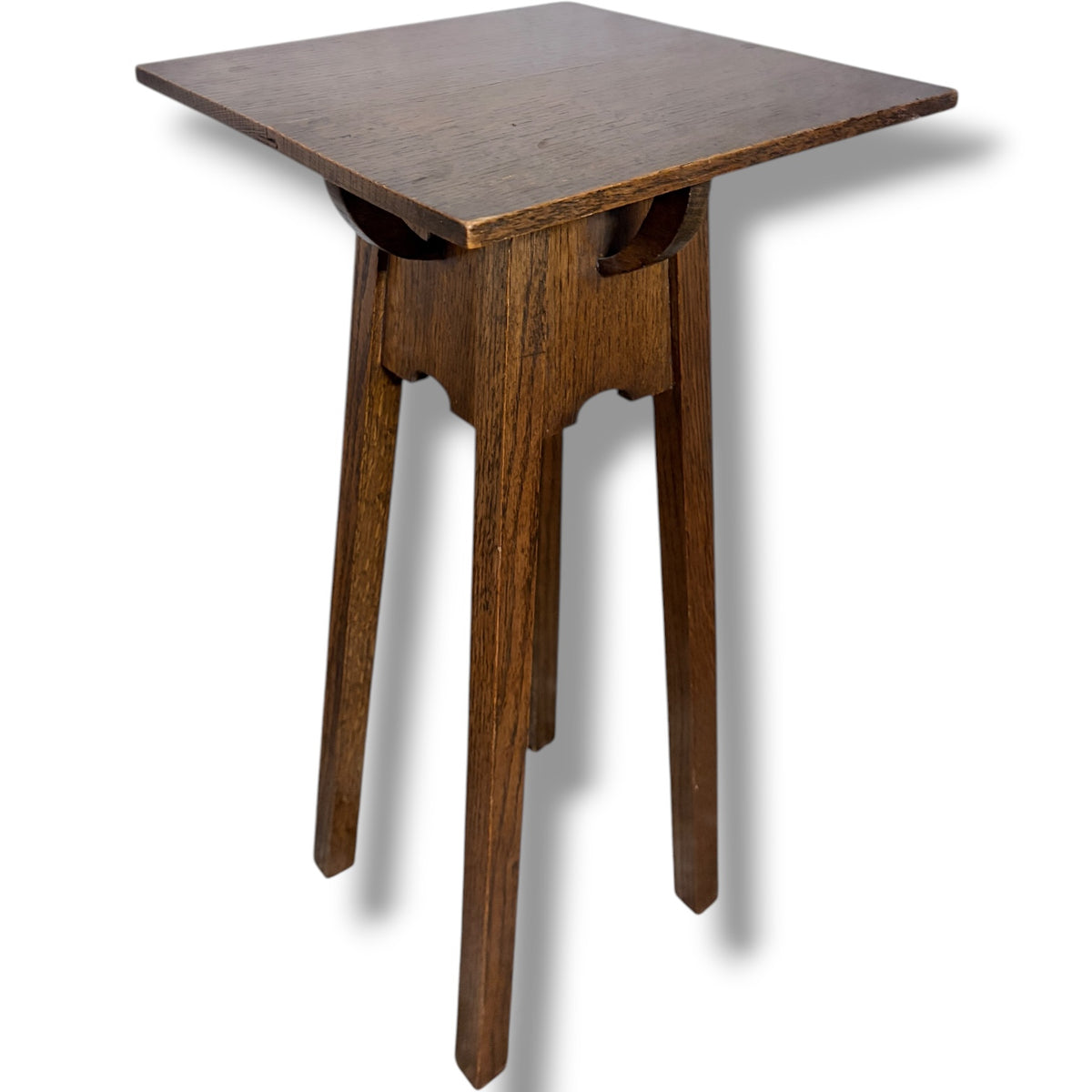 Arts Crafts Plant Stand – Solid Oak Occasional Table With Square Top
