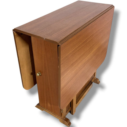 Mid-Century Dining Table - Drop-Leaf Extending Table with Built-In Storage