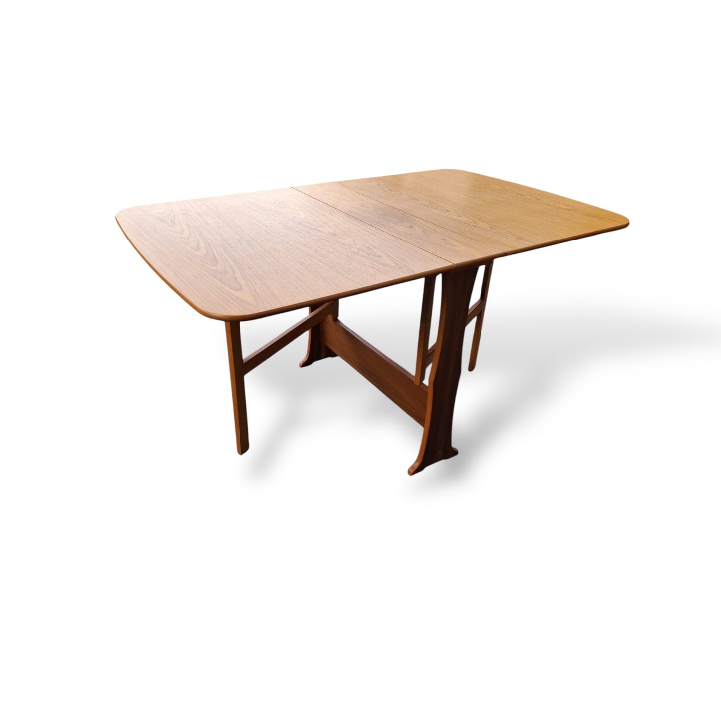 Mid Century Vintage Teak Drop Leaf Extending Dining Table — view 4
