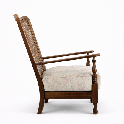Antique Vintage Colonial Style Wicker Armchair