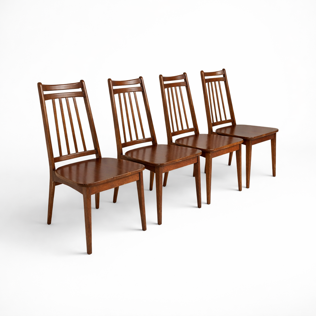 Elliot’s of Newbury Mid Century Extending Round Dining Table & 4 Newbury Chairs – Teak 1960s Dining Set — view 6