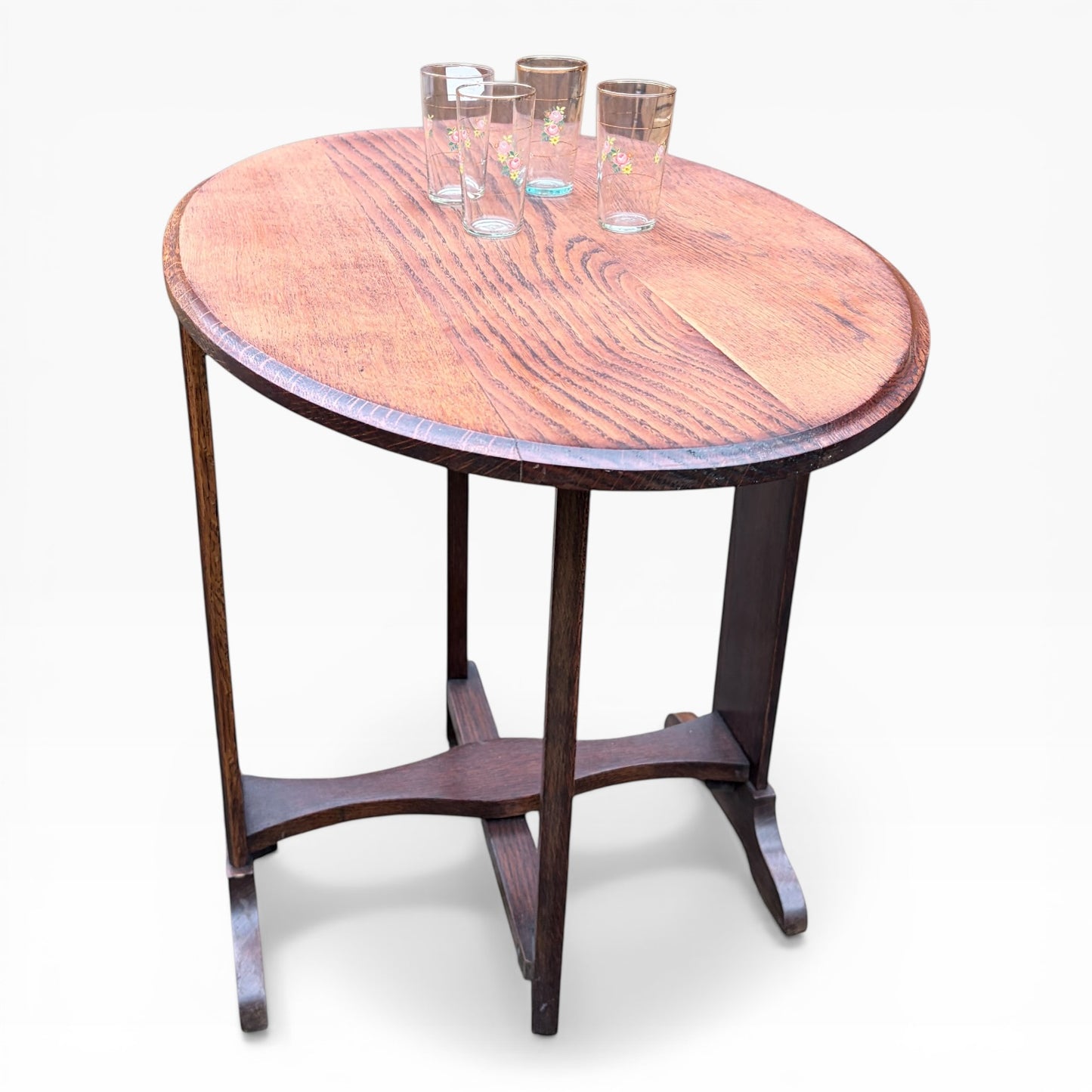 Arts & Crafts Folding Oak Wine Table