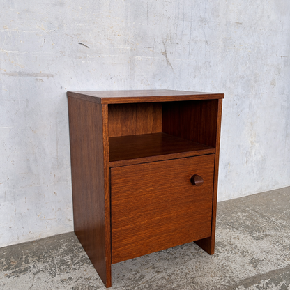 Mid Century Avalon Teak Bedside Cabinet | Scandinavian Style Vintage Nightstand