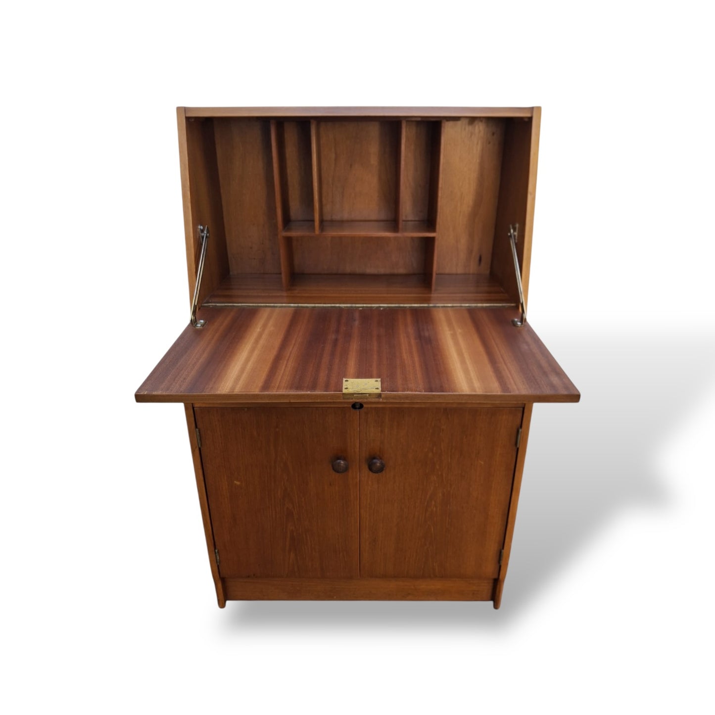 Mid Century Remploy Teak Writing Bureau / Compact Fall Front Desk