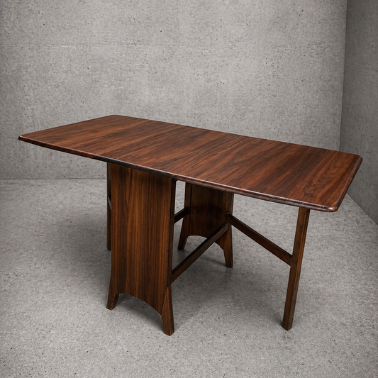 Art Deco Walnut Drop Leaf Dining Table