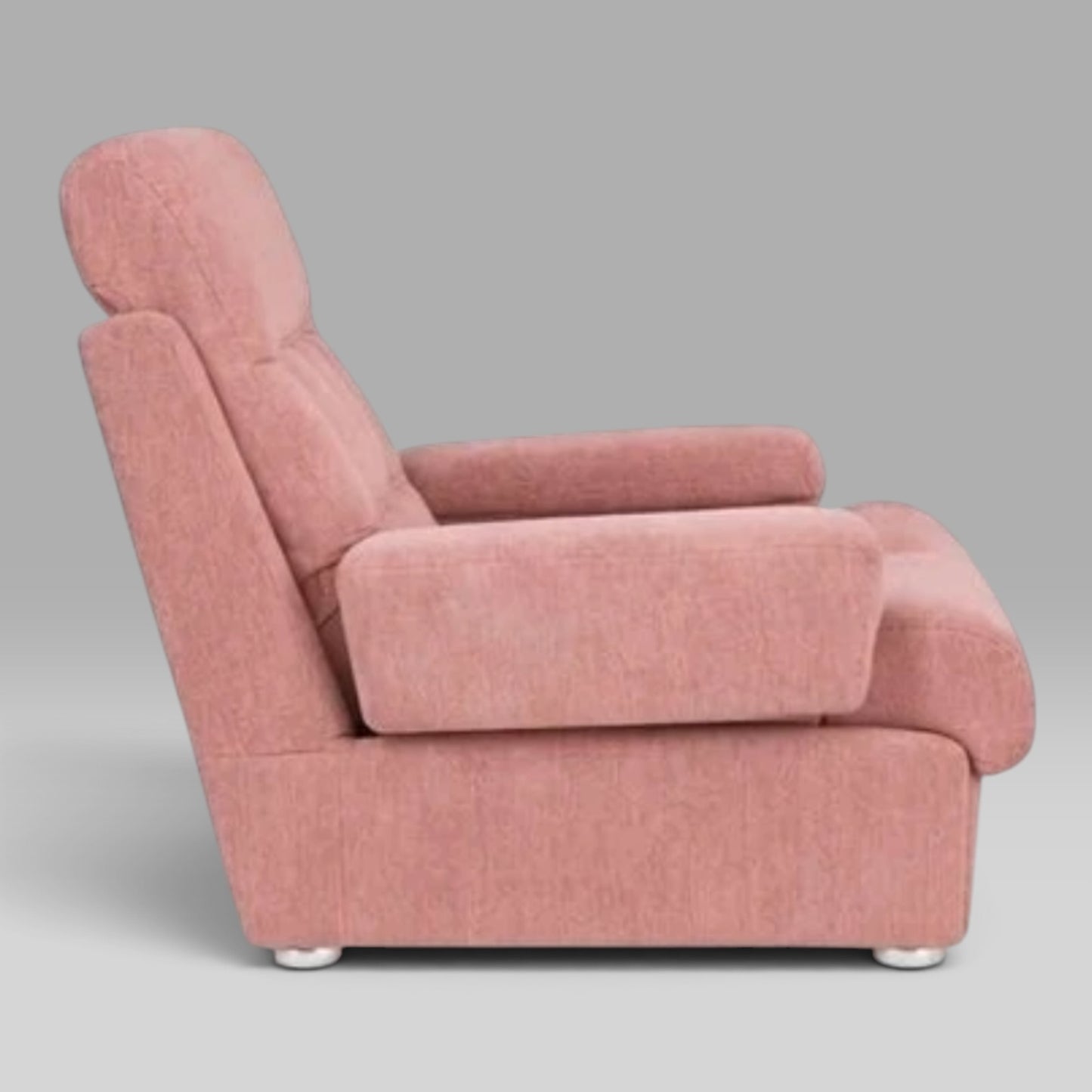 1970s Heals Modular Lounge Armchair Dusty Pink Button-Tufted Mid Century Chair