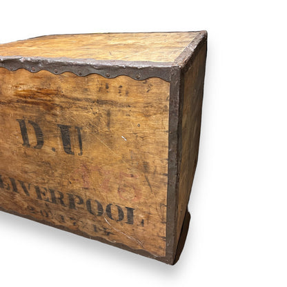 Vintage 1950s Wooden Tea Chest Storage Box