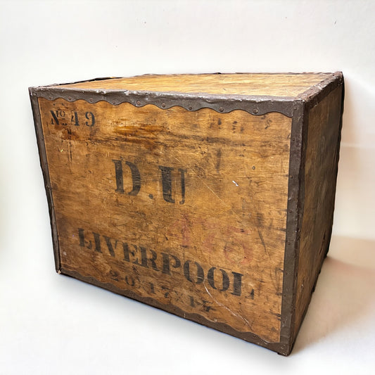 Vintage 1950s Wooden Tea Chest Storage Box