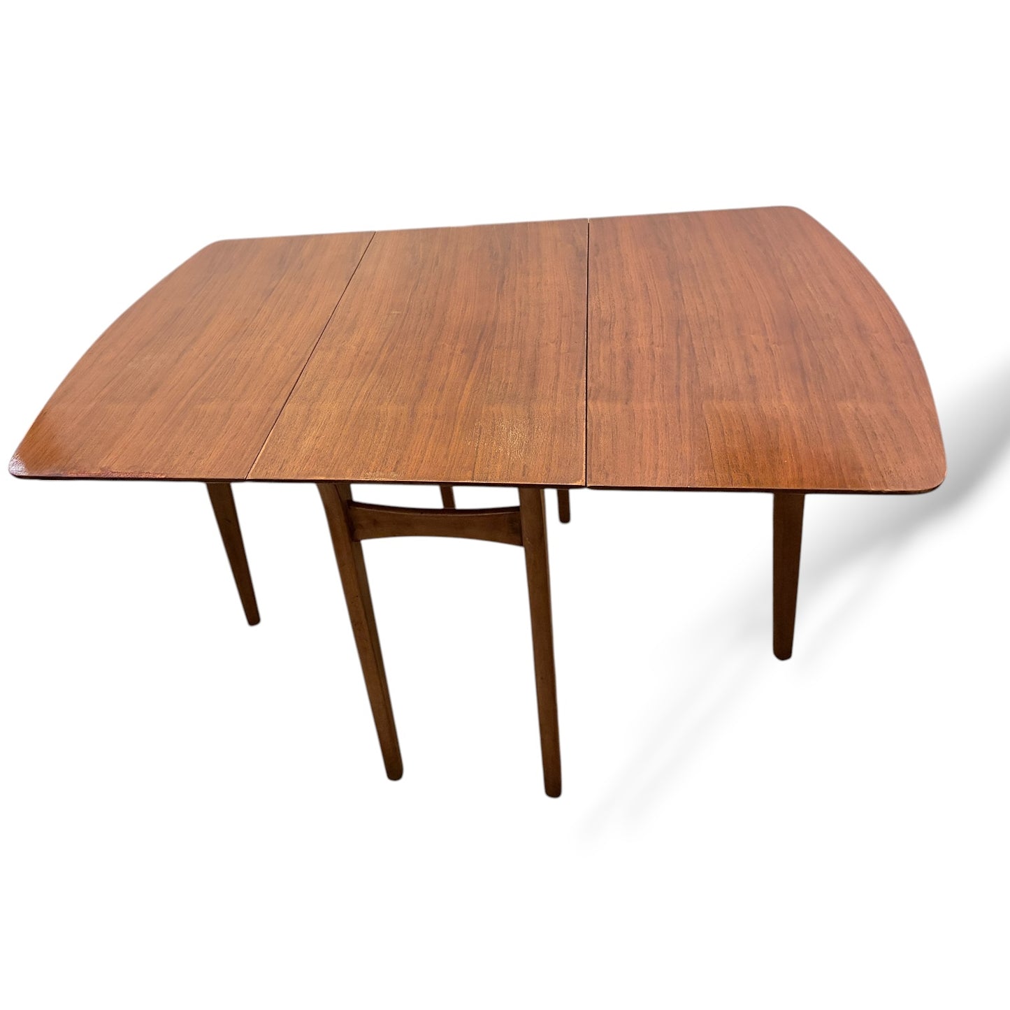 Mid-Century Teak Dining Table – Vintage Drop Leaf, Scandinavian Style Compact Table