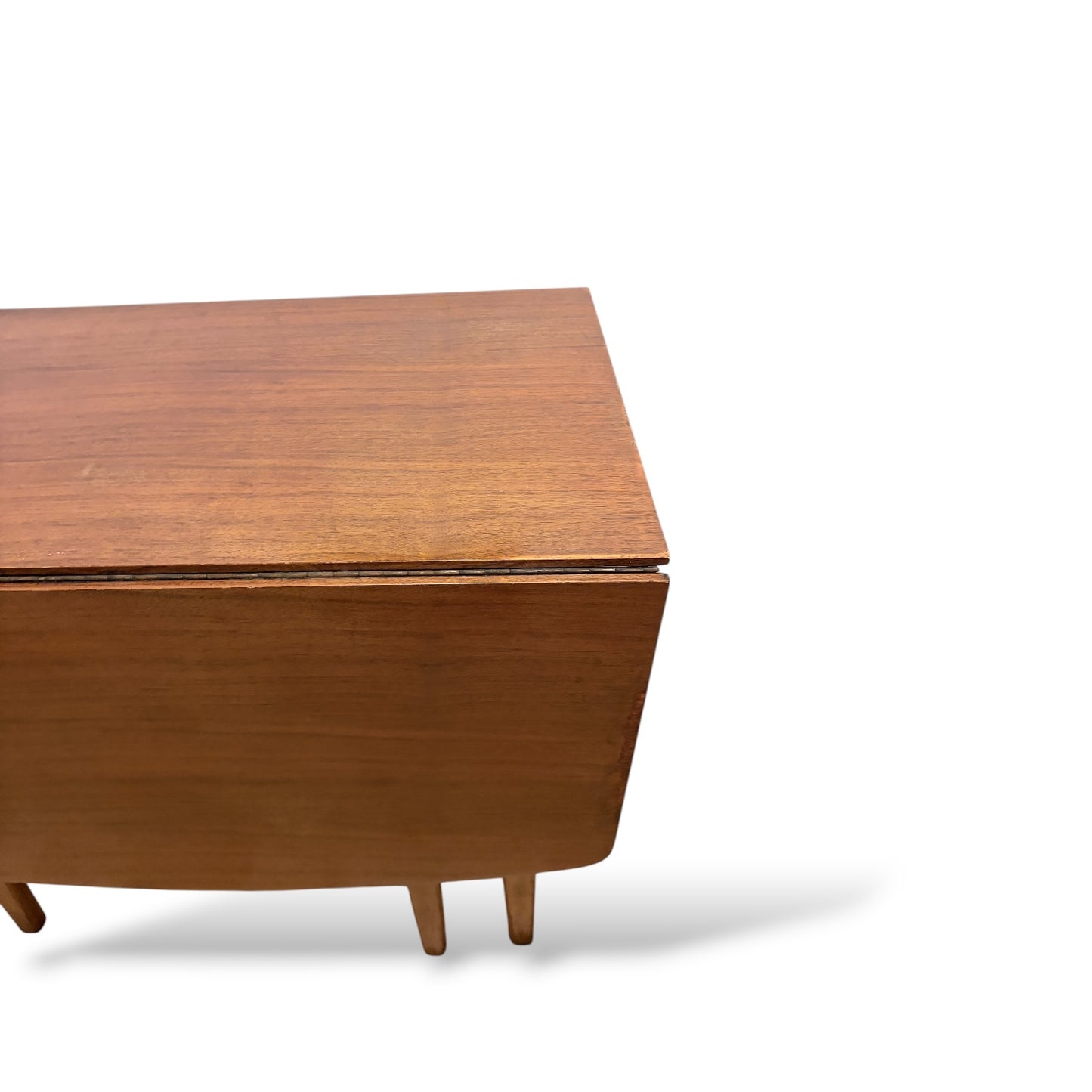 Mid-Century Teak Dining Table – Vintage Drop Leaf, Scandinavian Style Compact Table