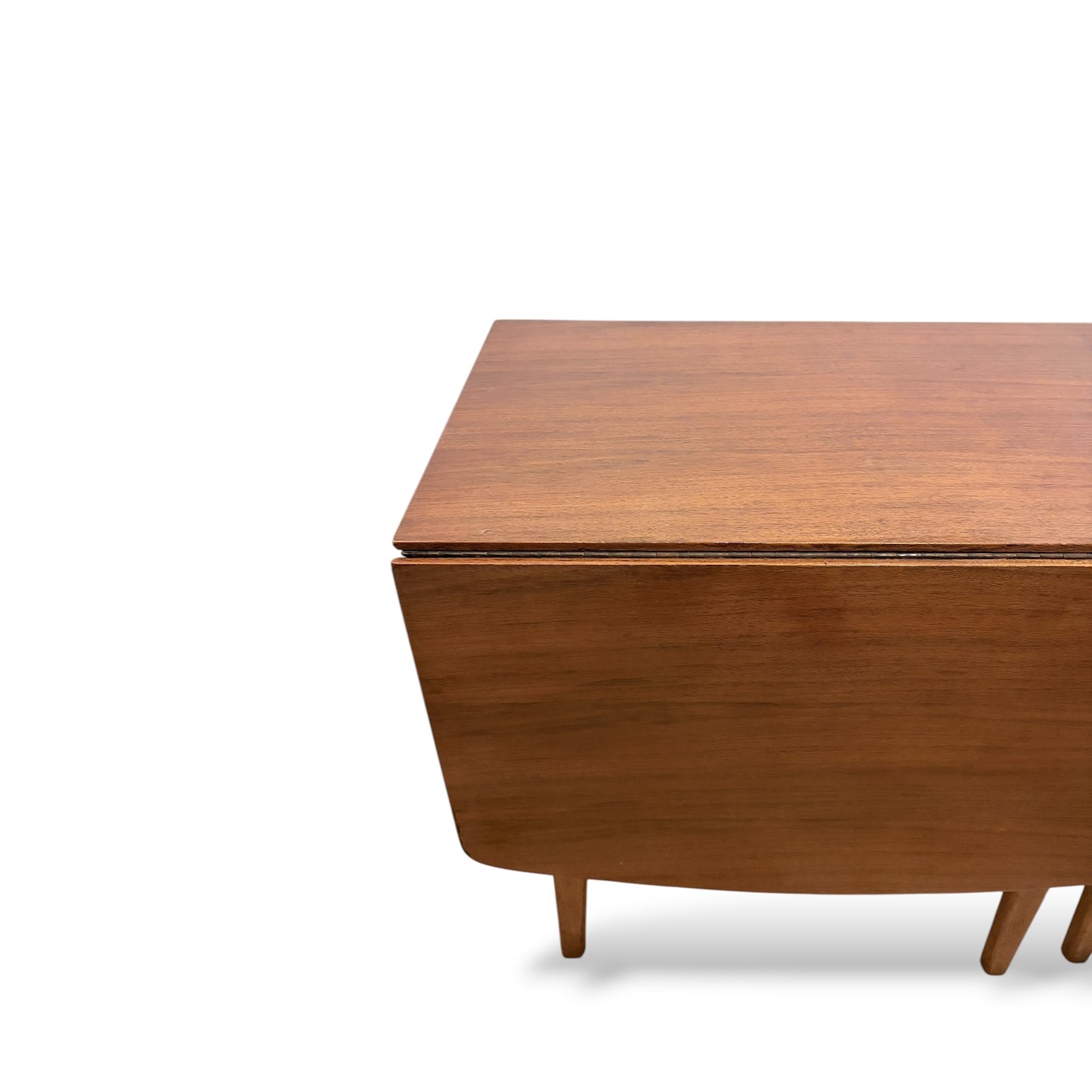 Mid-Century Teak Dining Table – Vintage Drop Leaf, Scandinavian Style Compact Table