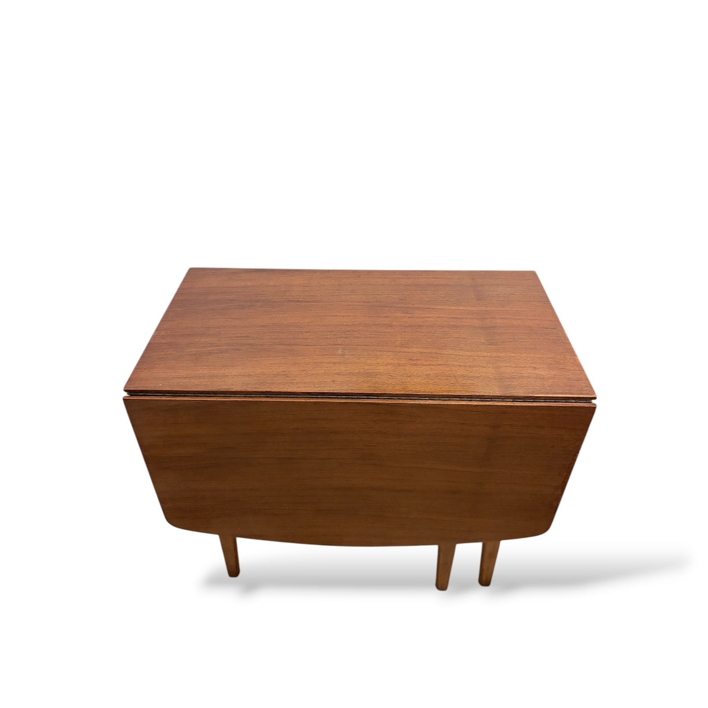 Mid-Century Teak Dining Table – Vintage Drop Leaf, Scandinavian Style Compact Table