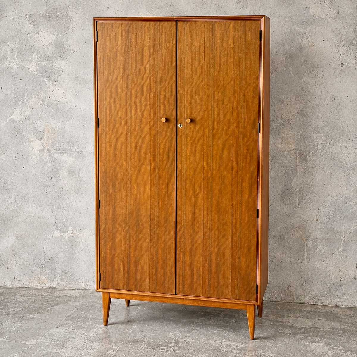 Alfred Cox walnut and teak double wardrobe retailed by Heal's – photo 1