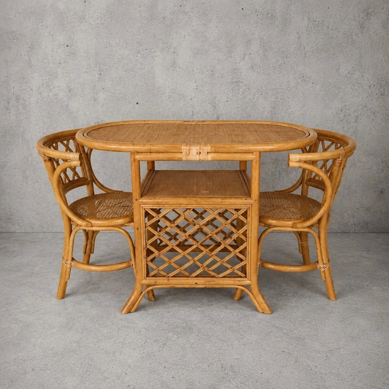 Mid Century Bamboo & Rattan Breakfast Dining Set, c.1960s–70s – view 2