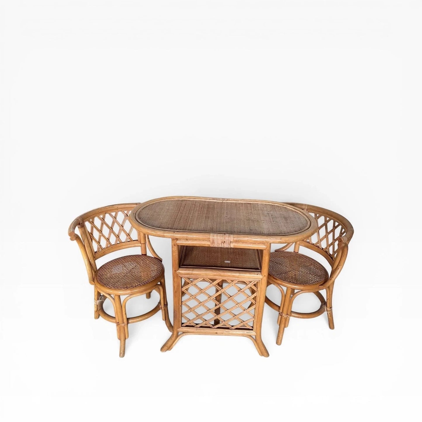 Mid Century Bamboo & Rattan Breakfast Dining Set, c.1960s–70s – view 3