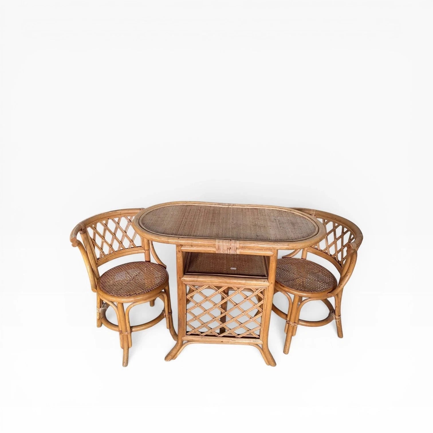 Mid Century Bamboo & Rattan Breakfast Dining Set, c.1960s–70s – view 3