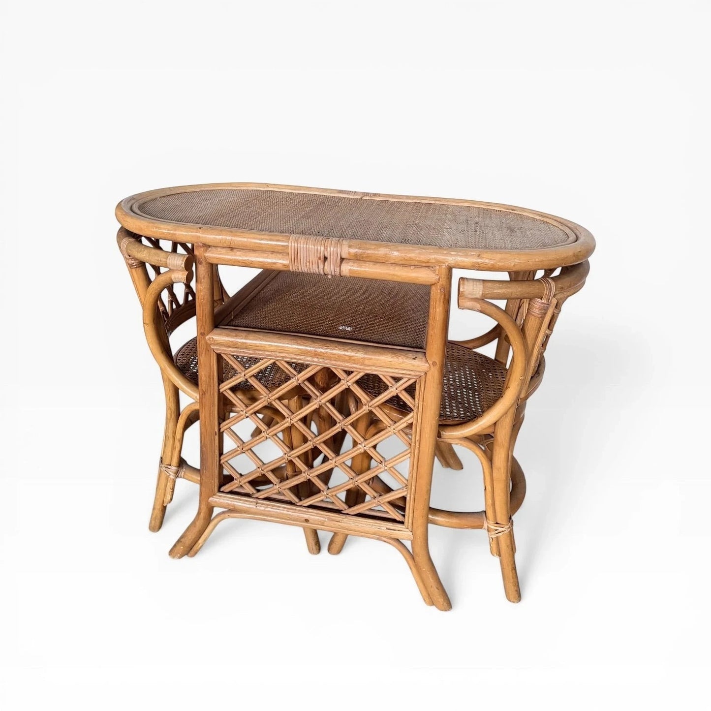 Mid Century Bamboo & Rattan Breakfast Dining Set, c.1960s–70s – view 4