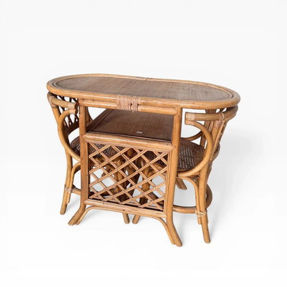 Mid Century Bamboo & Rattan Breakfast Dining Set, c.1960s–70s – view 4