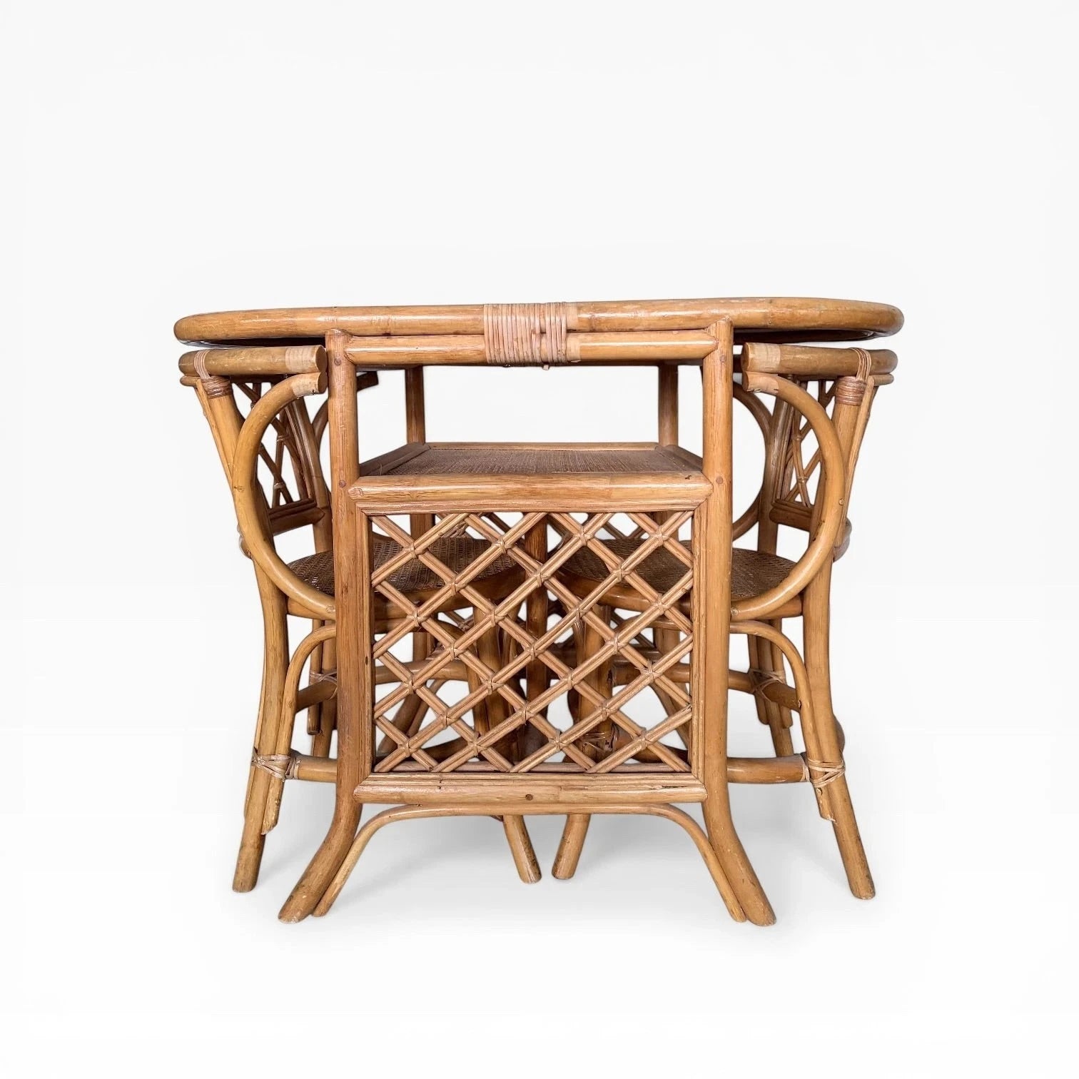 Mid Century Bamboo & Rattan Breakfast Dining Set, c.1960s–70s – view 5