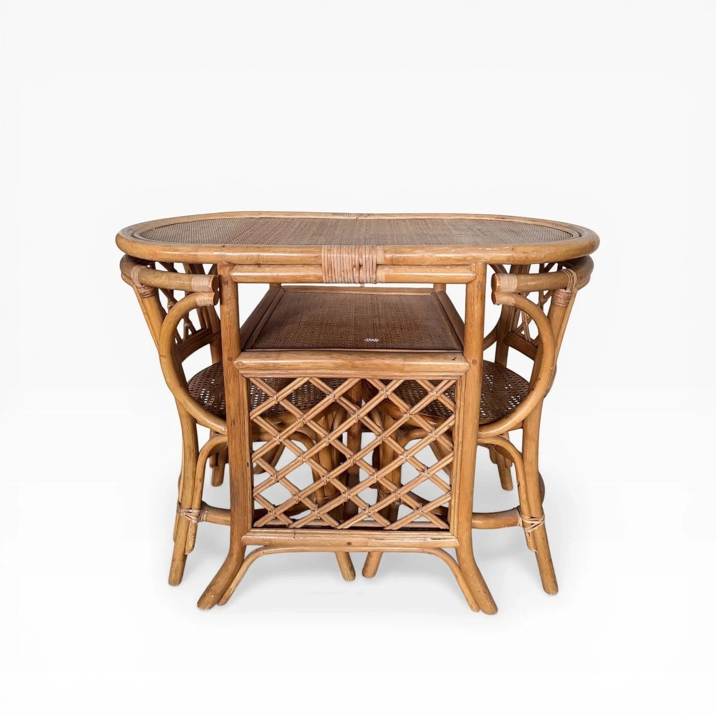 Mid Century Bamboo & Rattan Breakfast Dining Set, c.1960s–70s – view 6