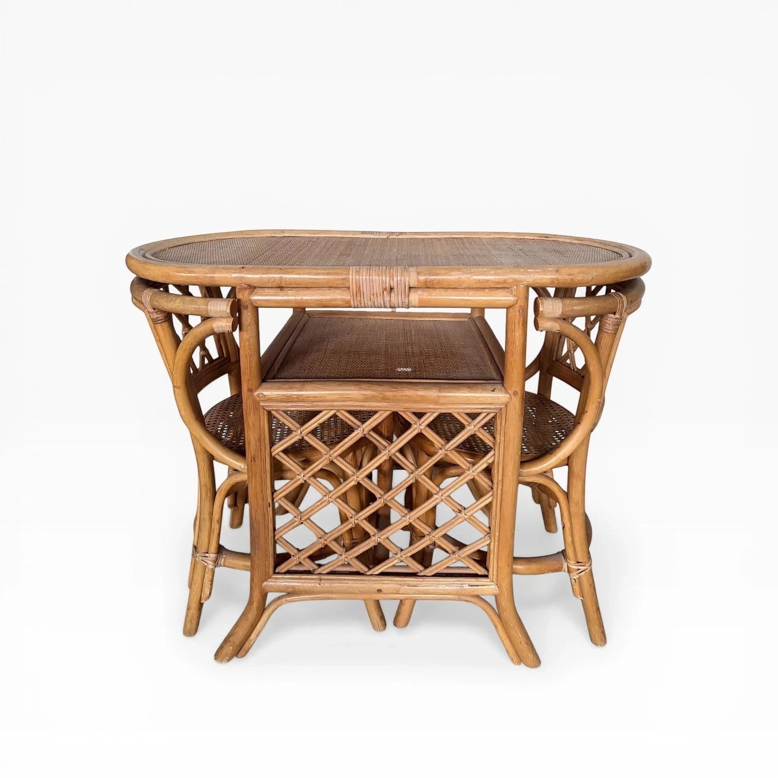 Mid Century Bamboo & Rattan Breakfast Dining Set, c.1960s–70s – view 6