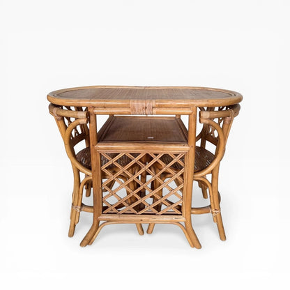 Mid Century Bamboo & Rattan Breakfast Dining Set, c.1960s–70s – view 6