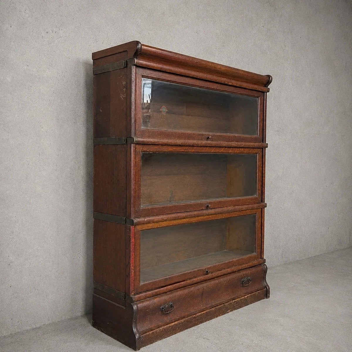 Antique Globe Wernicke Oak Stackable Barrister Bookcase Display Cabinet - image 2