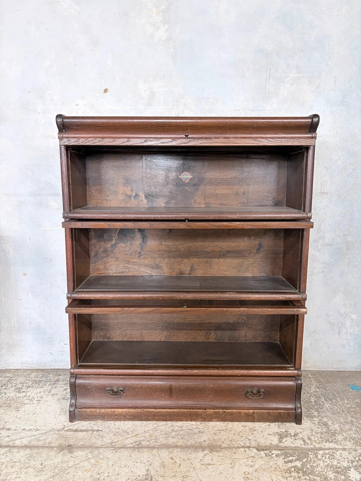 Antique Globe Wernicke Oak Stackable Barrister Bookcase Display Cabinet - image 3
