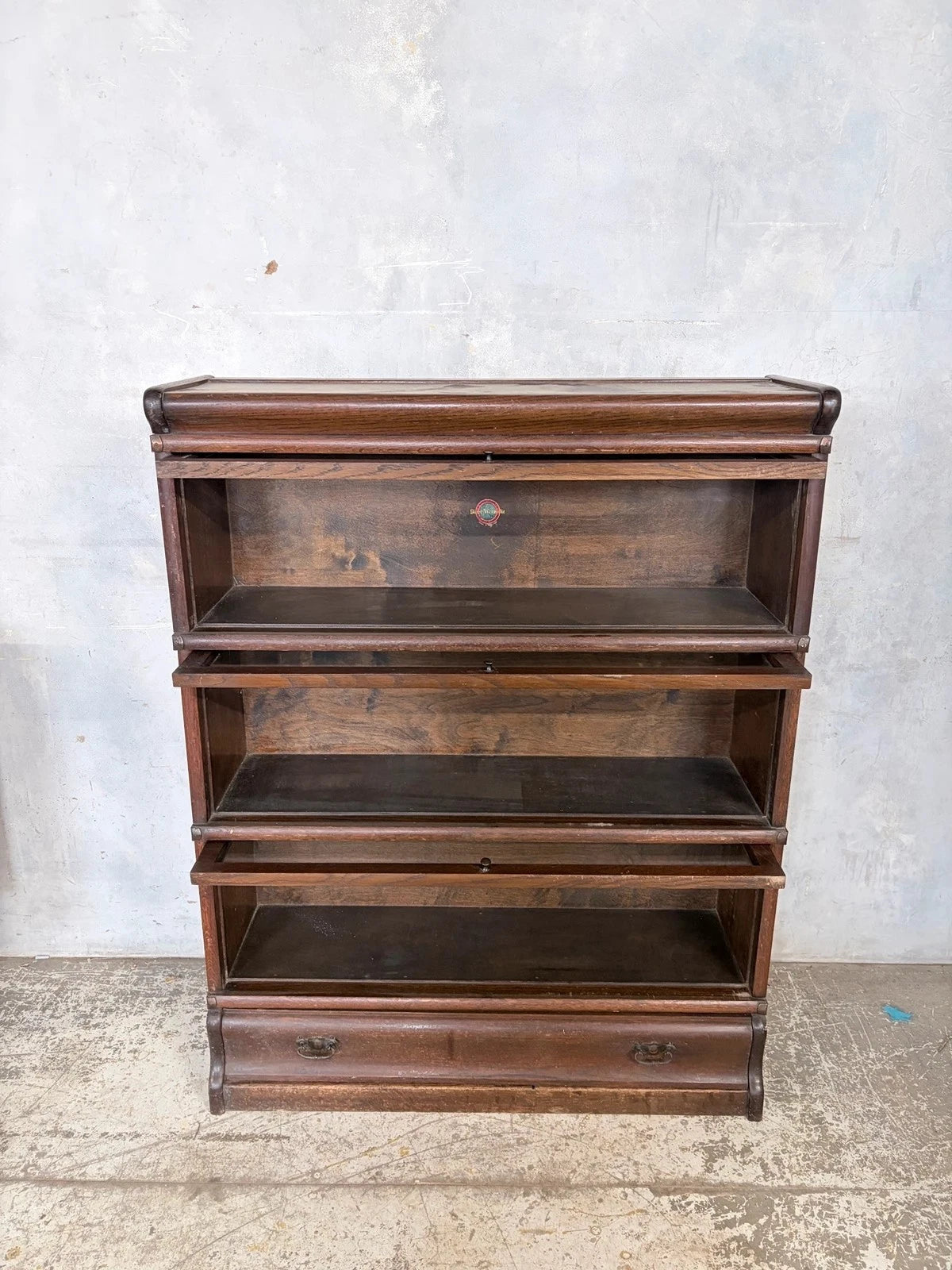 Antique Globe Wernicke Oak Stackable Barrister Bookcase Display Cabinet - image 4