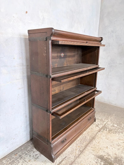 Antique Globe Wernicke Oak Stackable Barrister Bookcase Display Cabinet - image 5