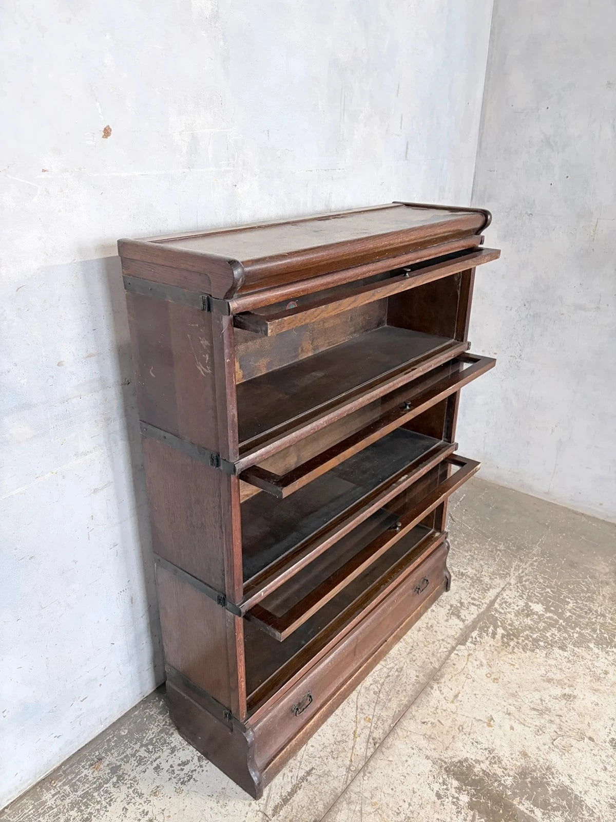 Antique Globe Wernicke Oak Stackable Barrister Bookcase Display Cabinet - image 6