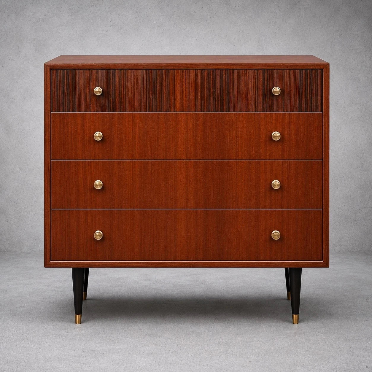 Mid Century Atomic Teak Chest of Drawers - image 1