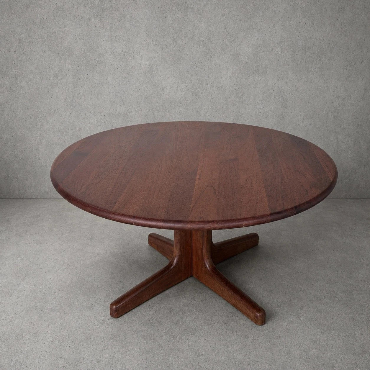 Mid Century Danish Teak Round Pedestal Coffee Table - image 1