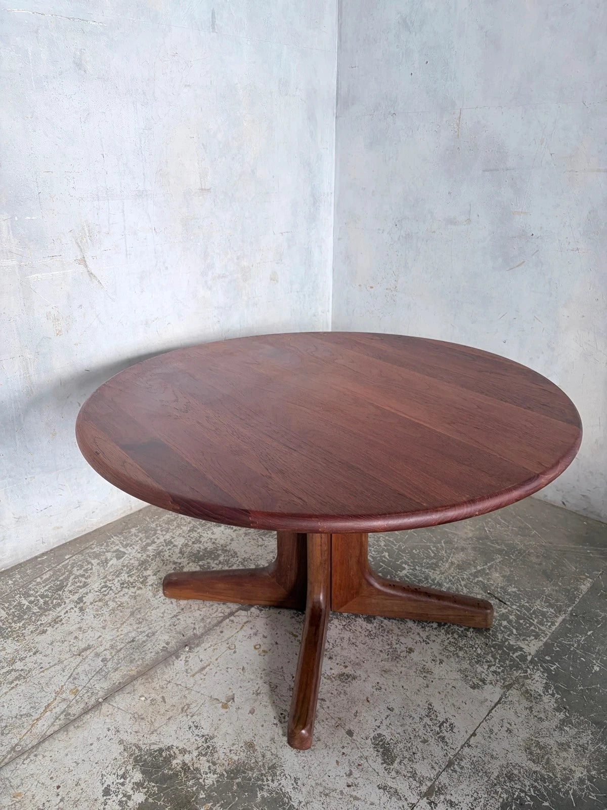 Mid Century Danish Teak Round Pedestal Coffee Table - image 2