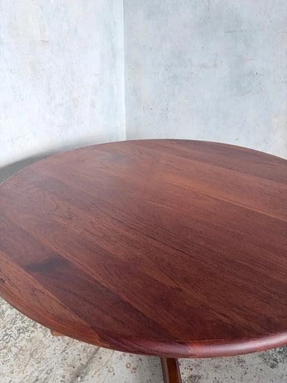 Mid Century Danish Teak Round Pedestal Coffee Table - image 4
